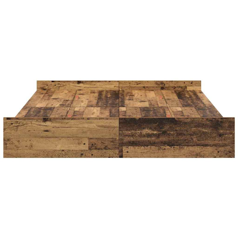 Cadru de pat cu depozitare cu sertar Lemn Vechi 140 x 190 cm