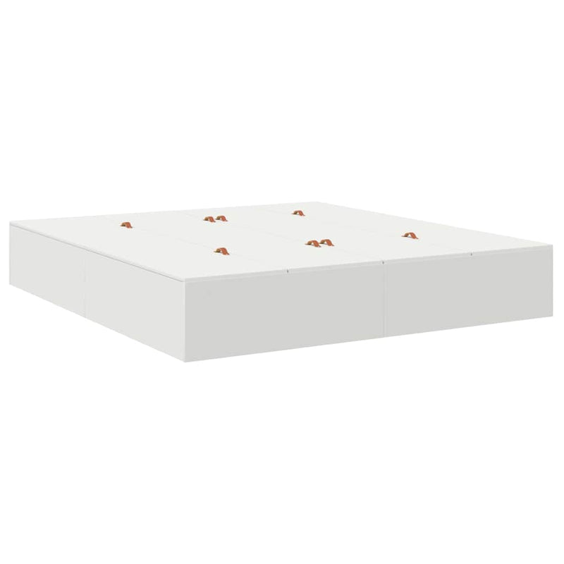 Cadru de pat cu depozitare Alb 200 x 200 cm Lemn prelucrat