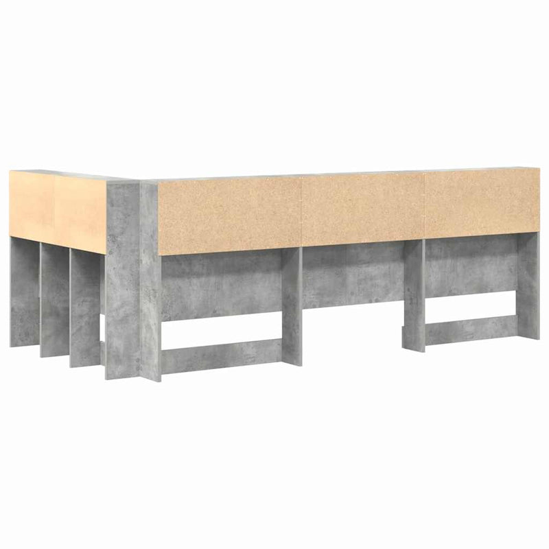 Tăblie de depozitare Gri din beton Lemn prelucrat
