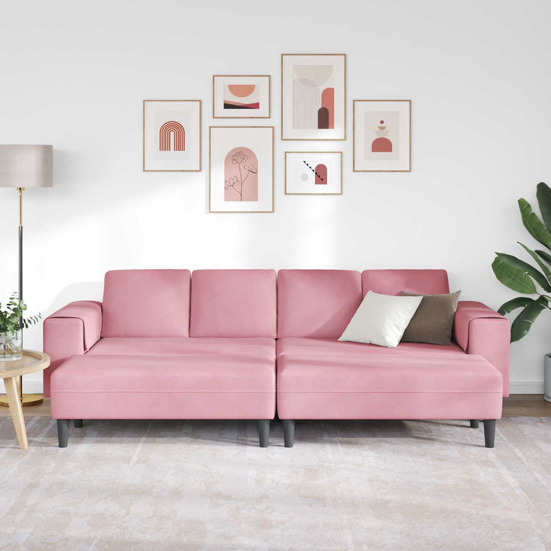 Canapea pentru living 3 buc. Roz