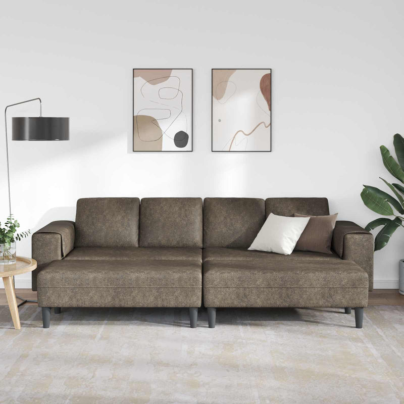 Canapea pentru living 3 buc. Gri închis