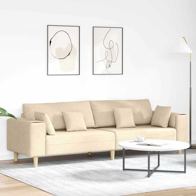 Canapea Crem 250 x 77 x 76 cm țesătură
