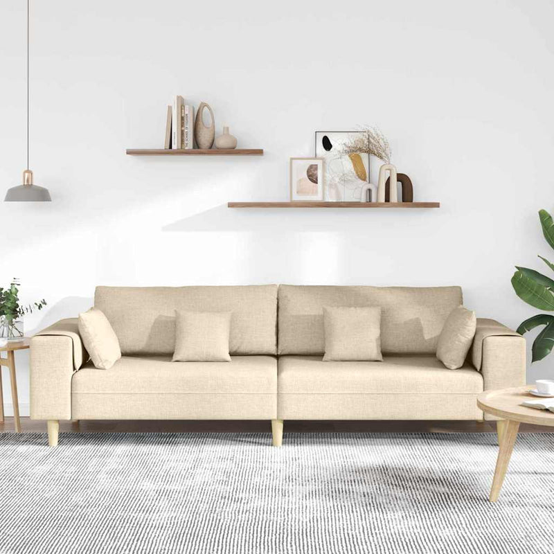 Canapea Crem 250 x 77 x 76 cm țesătură
