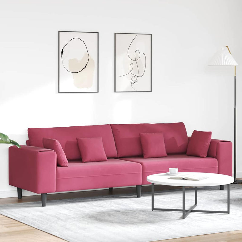 Canapea Roșu Vin 250 x 77 x 76 cm Catifea