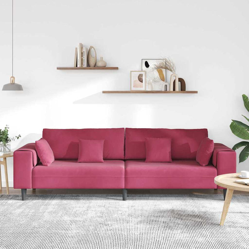 Canapea Roșu Vin 250 x 77 x 76 cm Catifea