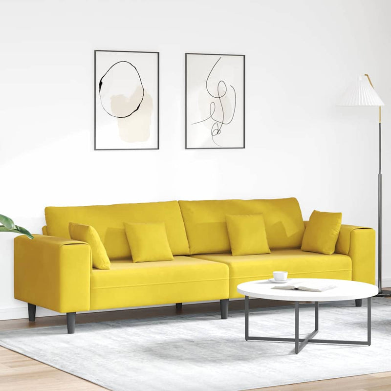 Canapea Galben 250 x 77 x 76 cm Catifea