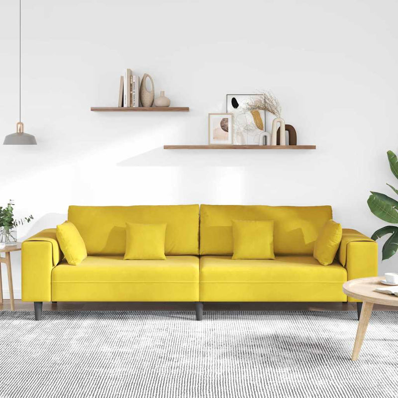 Canapea Galben 250 x 77 x 76 cm Catifea