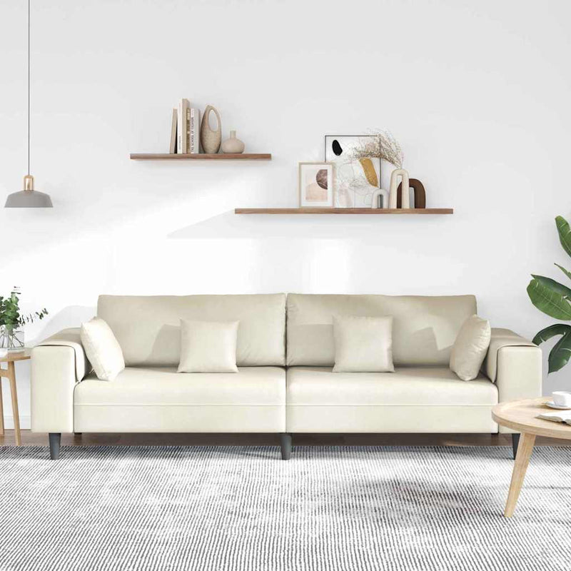 Canapea Crem 250 x 77 x 76 cm Catifea