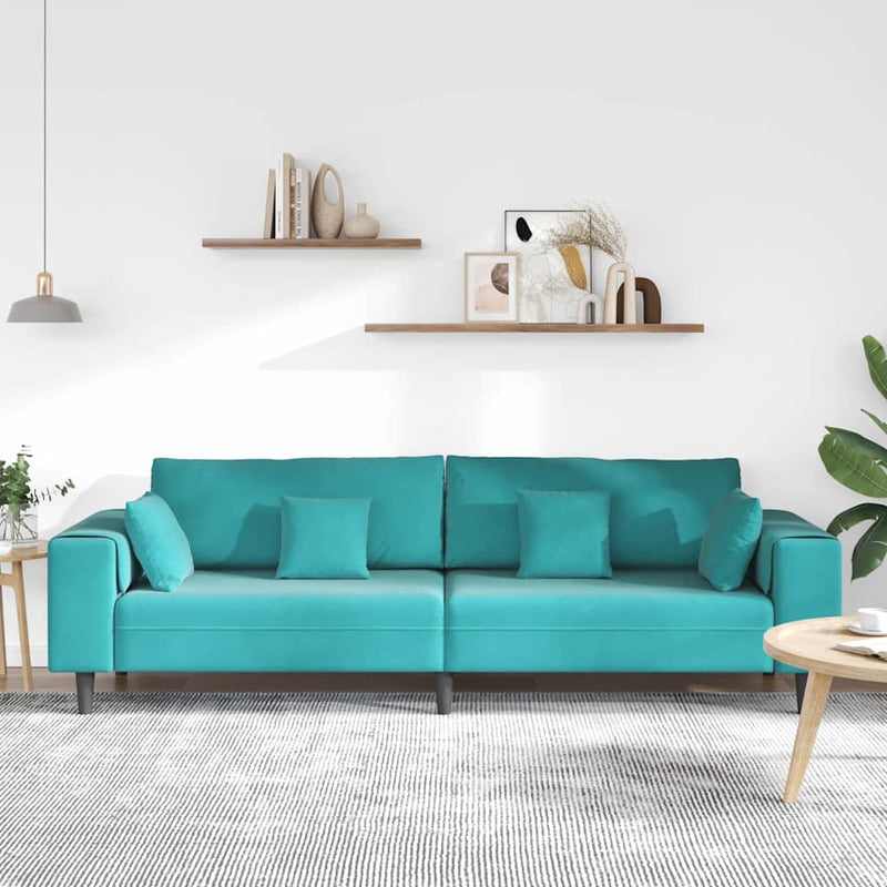 Canapea Turcoaz 250 x 77 x 76 cm Catifea