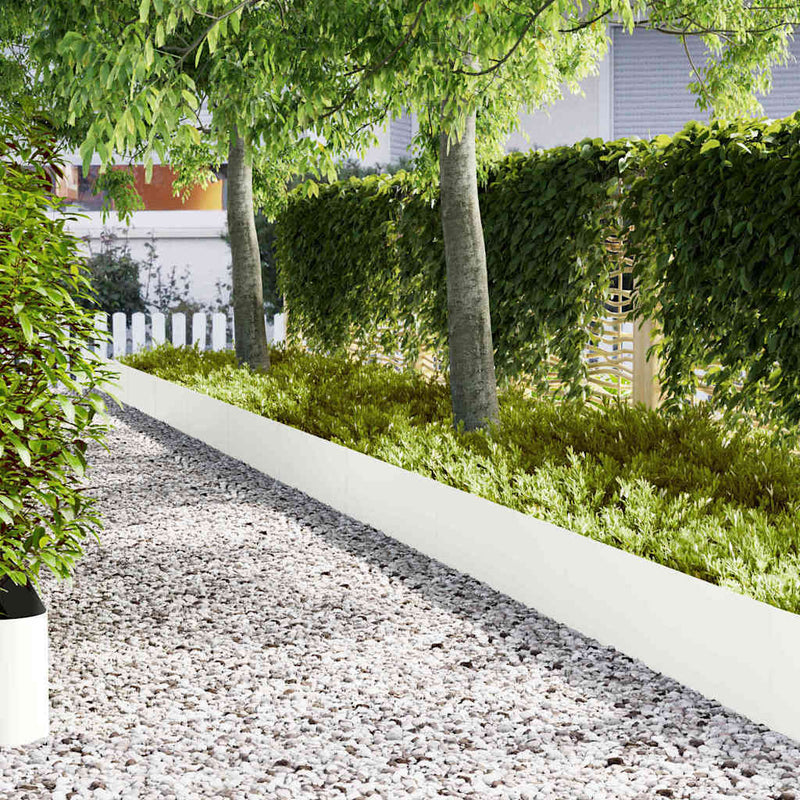 Margine pentru gazon 50 buc. 100 x 0,05 x 30 cm Alb