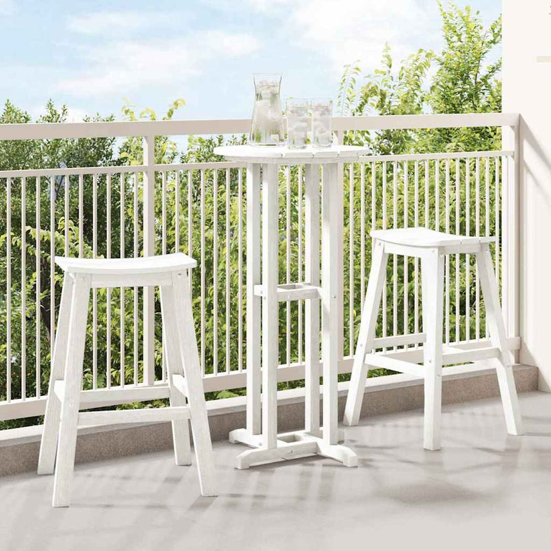 Set bar de grădină 3 buc. Alb HDPE