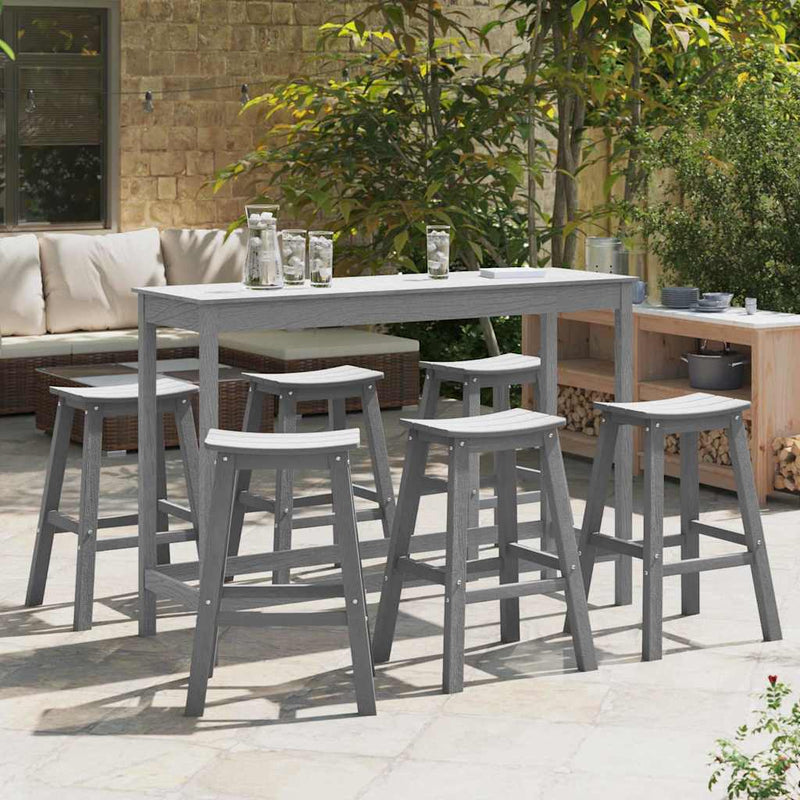 Set bar de grădină 6 buc. Gri deschis HDPE