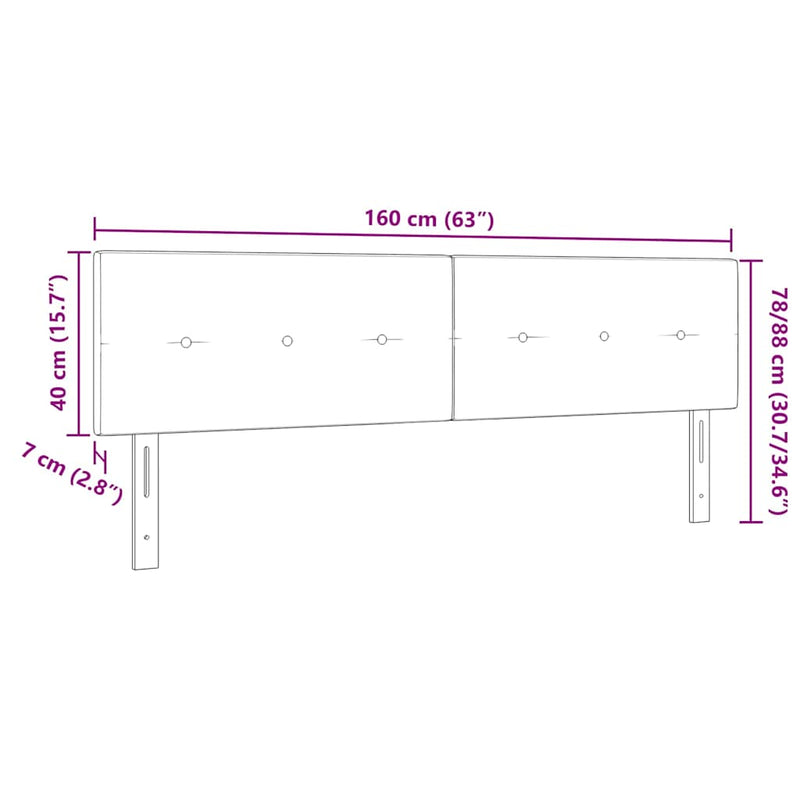 Tăblie cap Albastru închis 160 cm Catifea