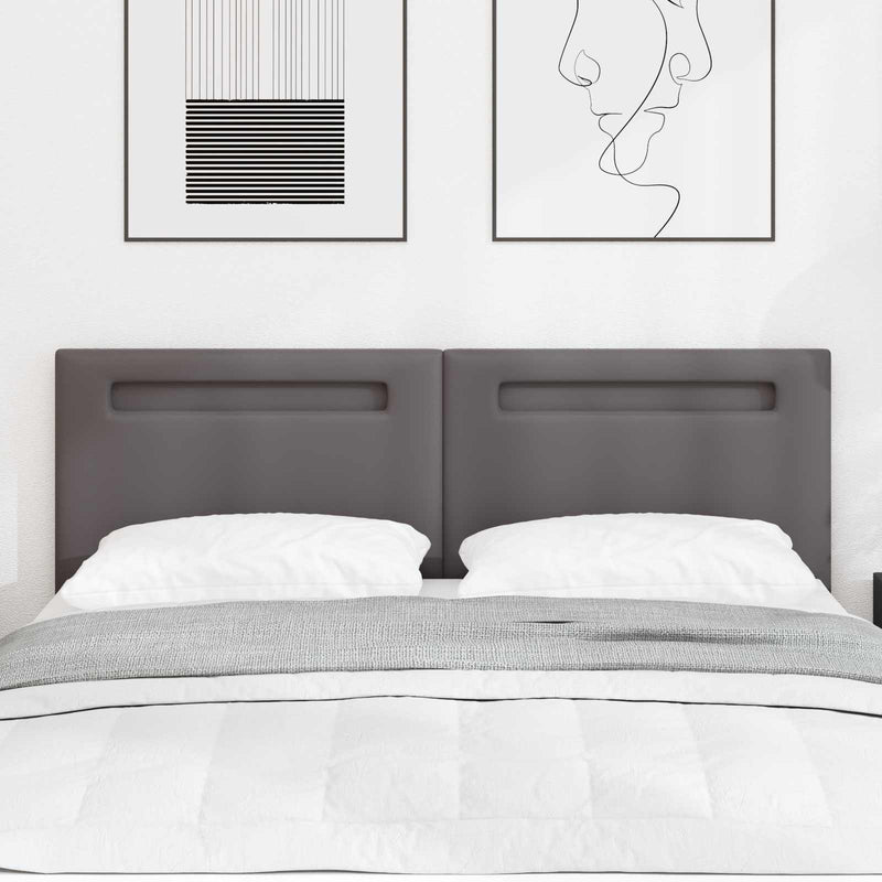Tăblie LED Gri 160 cm Piele artificială