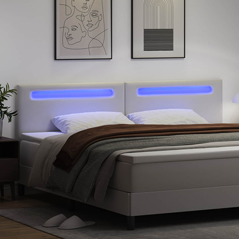 Tăblie LED Alb Piele artificială