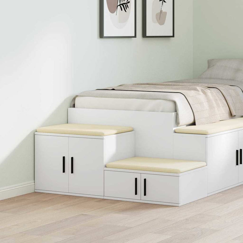Dulap de depozitare 2 buc. Alb 118 x 41 x 40 cm Lemn prelucrat