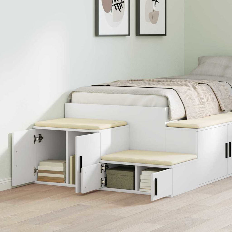 Dulap de depozitare 2 buc. Alb 118 x 41 x 40 cm Lemn prelucrat