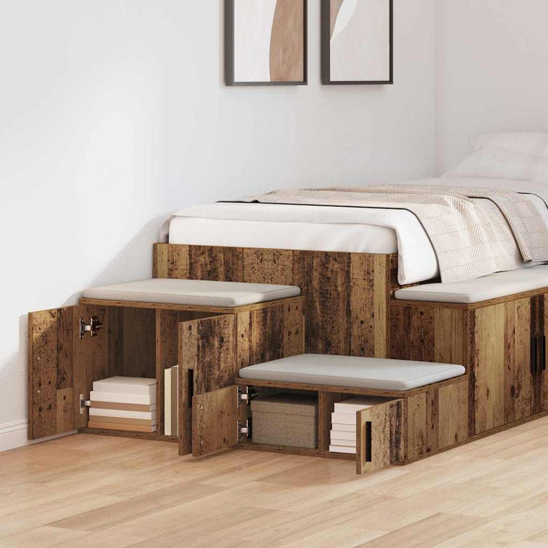 Dulap de depozitare 2 buc. Lemn vechi 118 x 41 x 40 cm