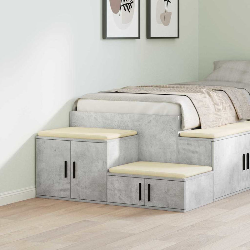 Dulap de depozitare 2 buc. Gri din beton 108 x 41 x 40 cm
