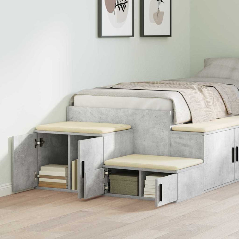 Dulap de depozitare 2 buc. Gri din beton 108 x 41 x 40 cm