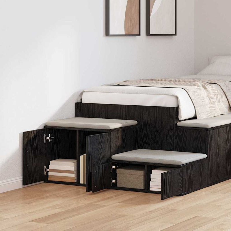 Dulap de depozitare 2 buc. Stejar Negru 103 x 41 x 40 cm