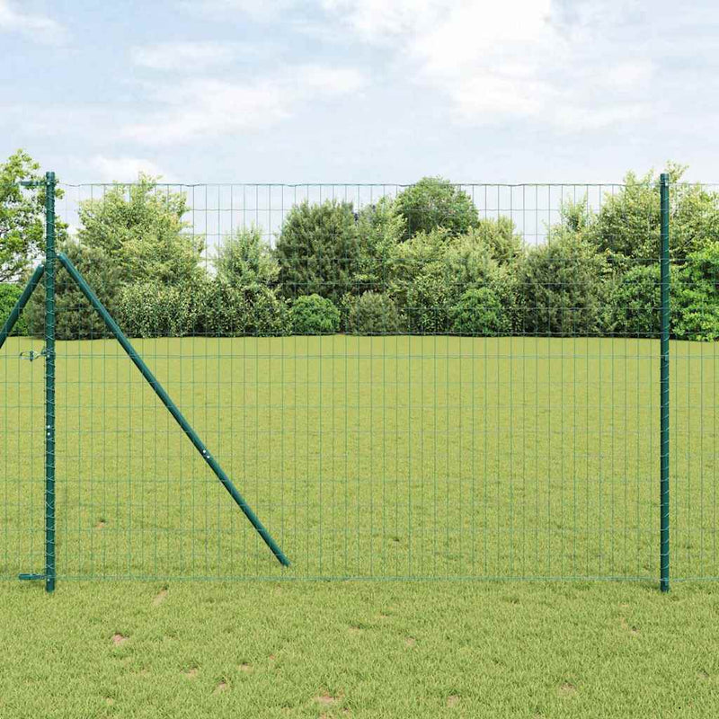 Gard Euro 1,5 x 10 m Fier acoperit cu PVC Verde