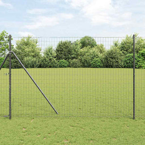 Gard Euro 1,5 x 10 m Fier acoperit cu PVC Gri