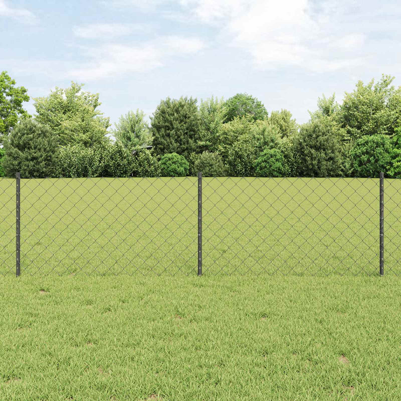 Gard din plasă împletită cu stâlp 25 x 0,6 m