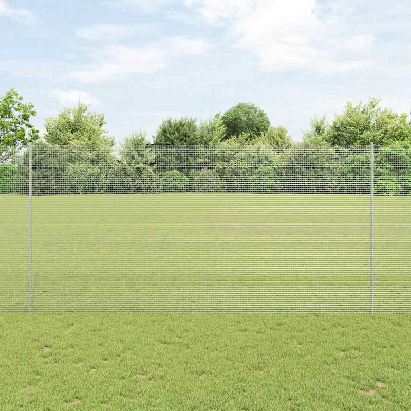 Gard din plasă sudată cu stâlpi 25 x 1,6 m Oțel Galvanizat
