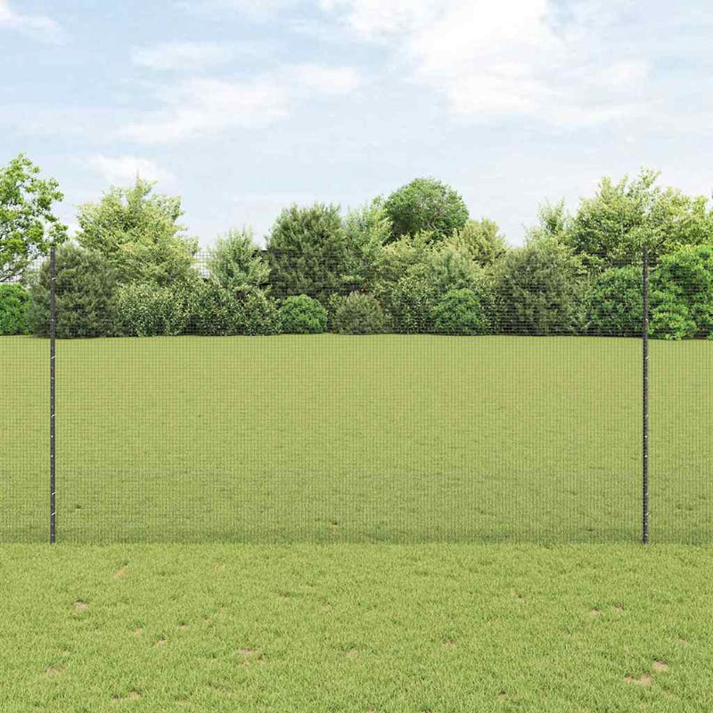 Gard din plasă sudată cu stâlpi 25 x 1,6 m Oțel cu strat de PVC