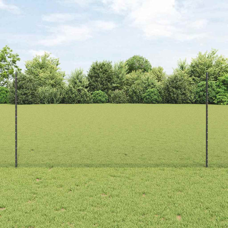 Gard hexagonal cu stâlp 10 x 1,2 m Oțel cu strat de PVC Gri