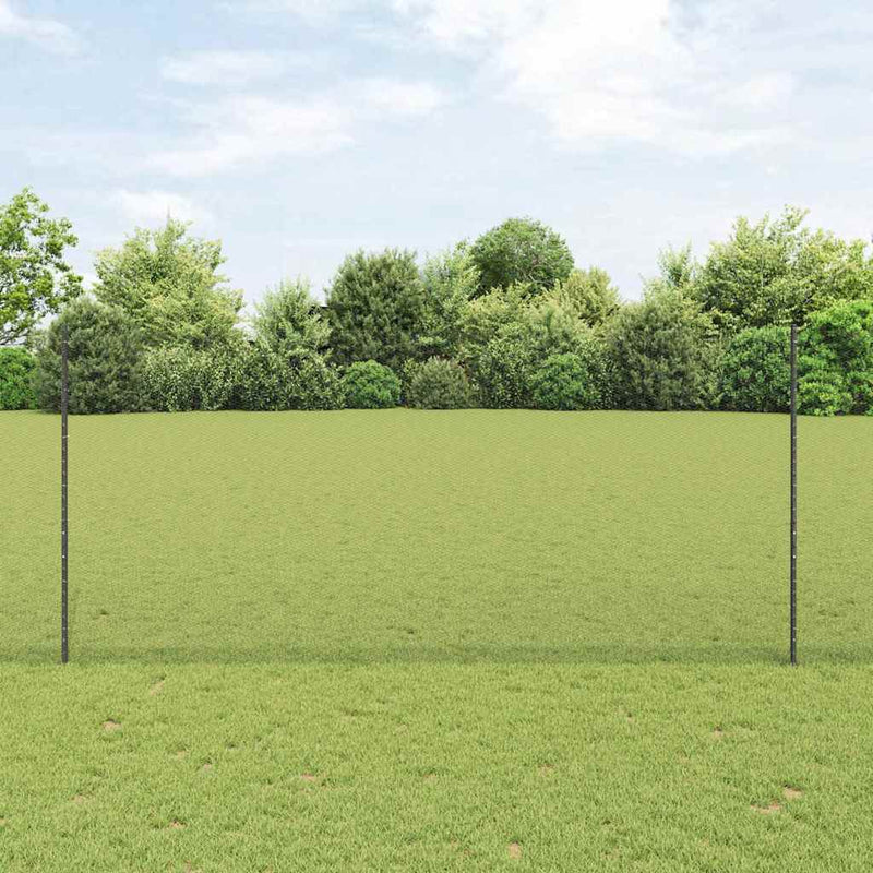 Gard hexagonal cu stâlp 10 x 1,4 m Oțel cu strat de PVC Gri