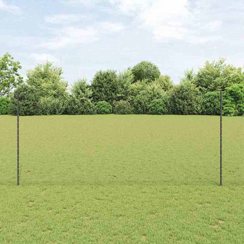 Gard hexagonal cu stâlp 10 x 1,4 m Oțel cu strat de PVC Gri