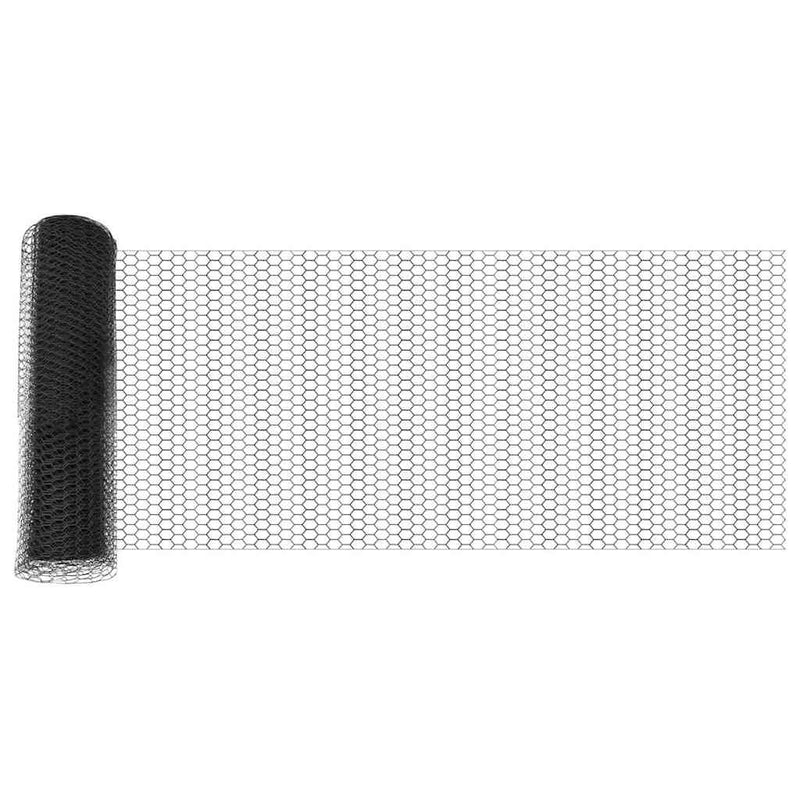 Gard hexagonal cu stâlp 25 x 0,8 m Oțel cu strat de PVC Gri