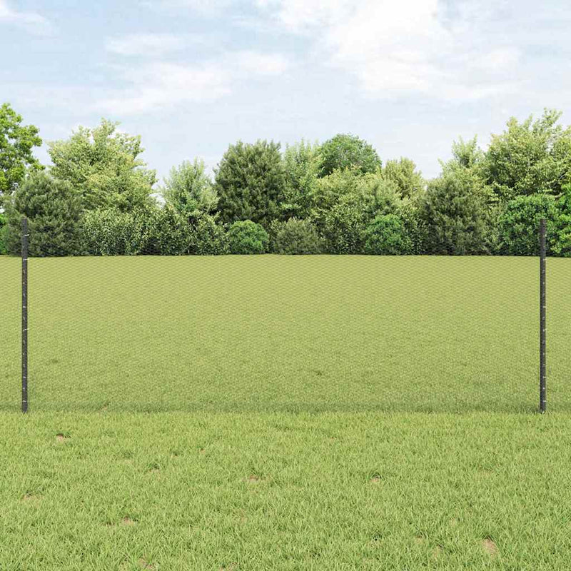 Gard hexagonal cu stâlp 50 x 0,8 m Oțel cu strat de PVC Gri