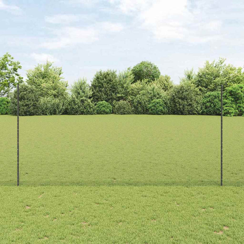 Gard hexagonal cu stâlp 50 x 1,5 m Oțel cu strat de PVC Gri