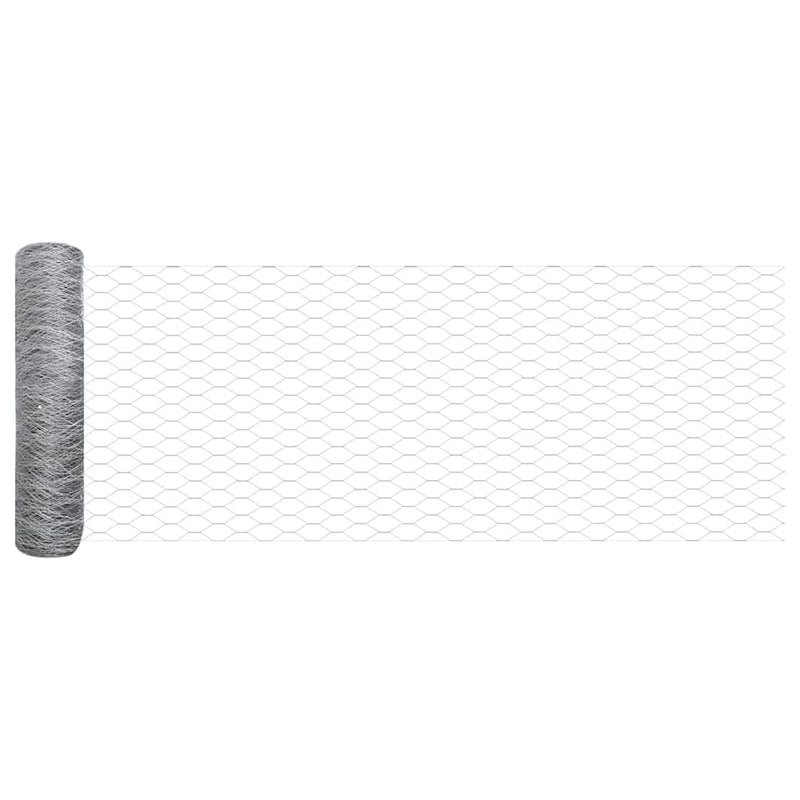 Gard hexagonal cu stâlp 10 x 0,5 m Oțel Galvanizat Argintiu
