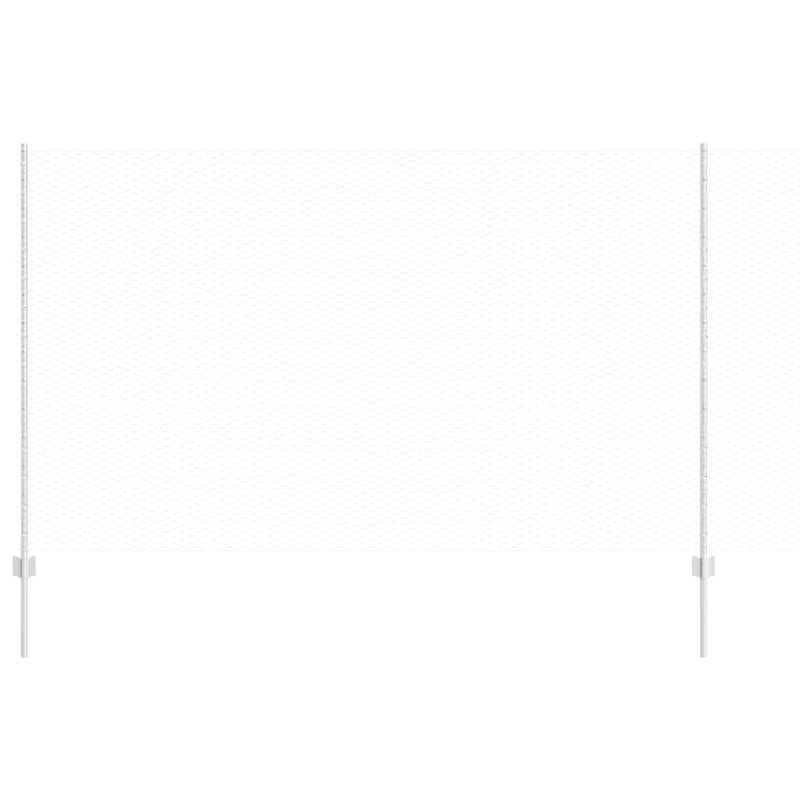 Gard hexagonal cu stâlp 10 x 1,4 m Oțel Galvanizat Argintiu