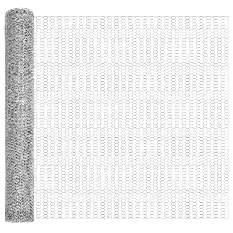 Gard hexagonal cu stâlp 10 x 1,4 m Oțel Galvanizat Argintiu