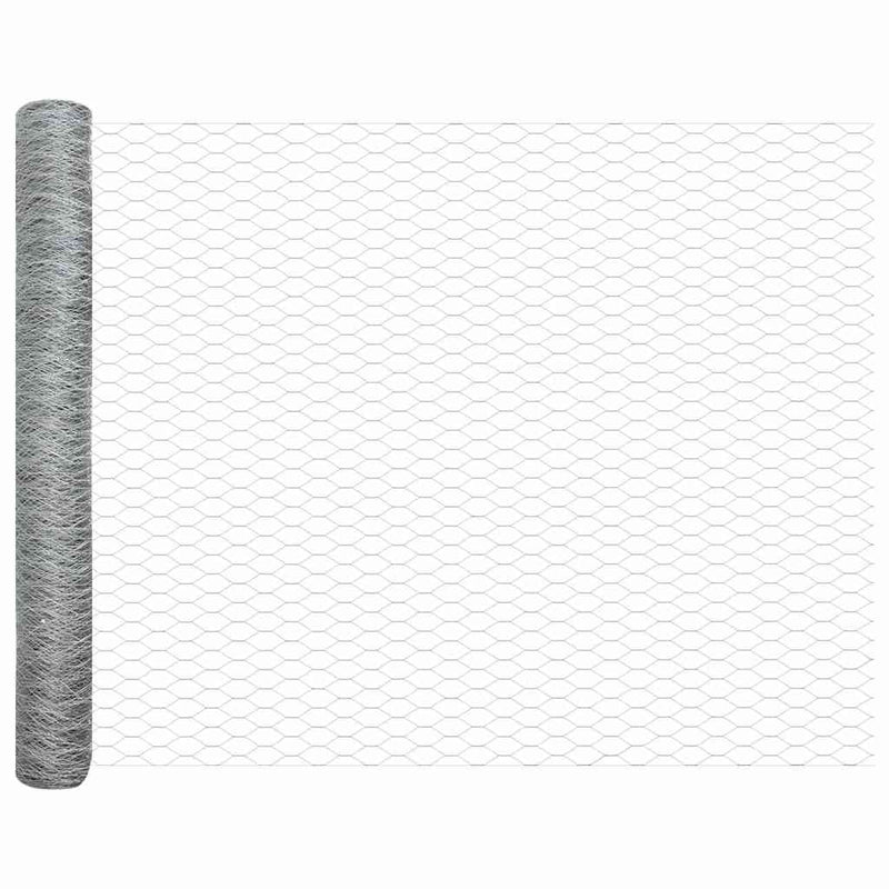 Gard hexagonal cu stâlp 10 x 1,4 m Oțel Galvanizat Argintiu