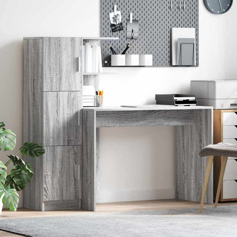 Birou Gri Sonoma 133.5 x 50 x 124 cm 2 buc.