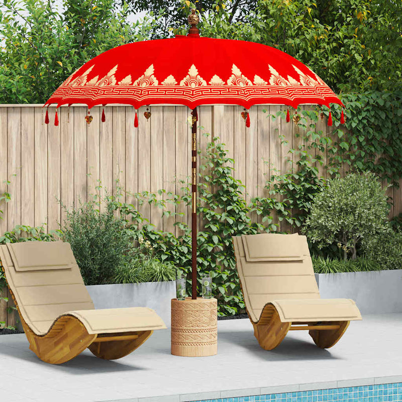 Parasol Balinez Roșu 215 x 215 x 260 cm