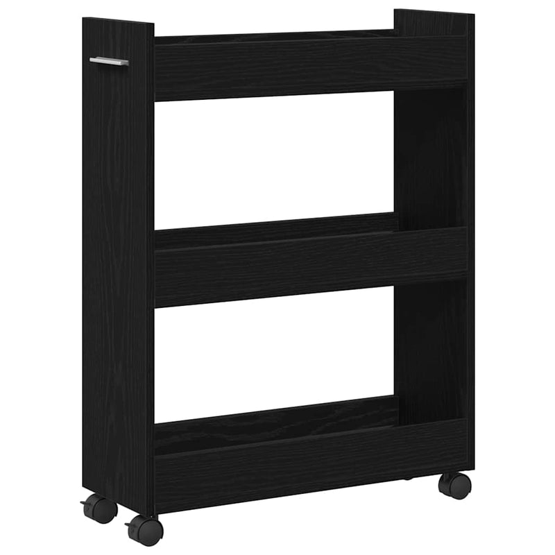 Dulap cu roata Stejar Negru 60 x 22 x 79 cm