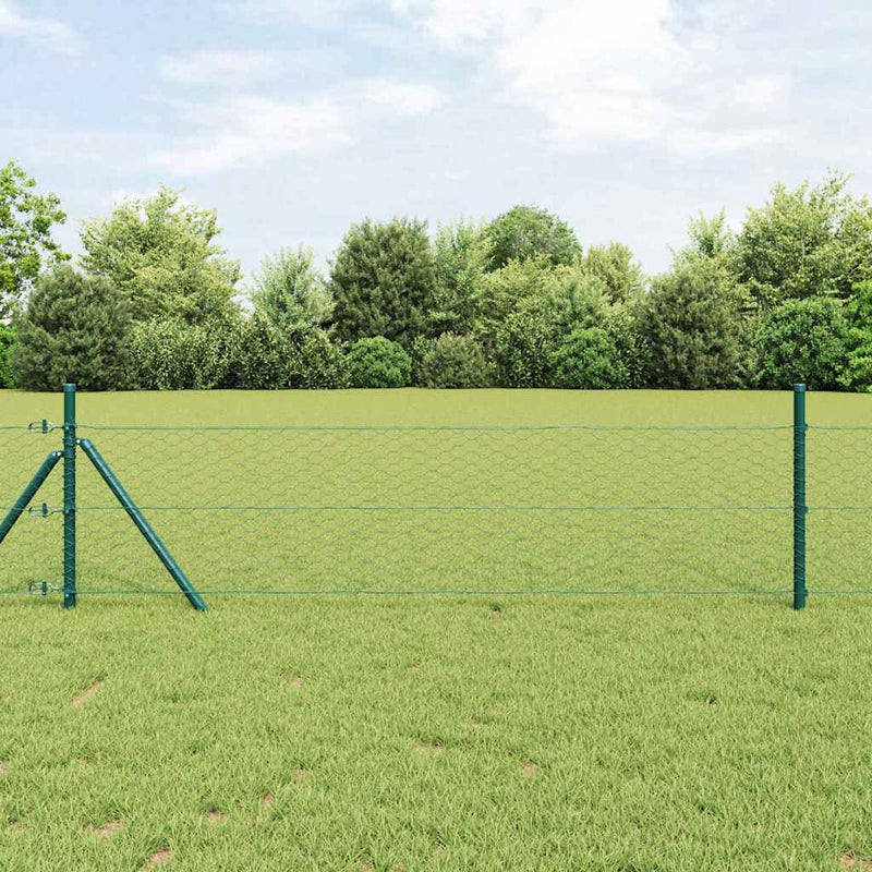 Gard hexagonal 0,8 x 25 m PVC Verde