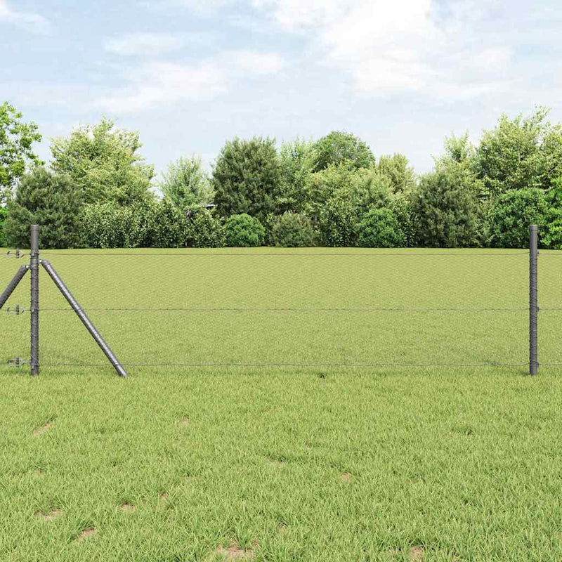 Gard hexagonal 0,8 x 100 m PVC Gri