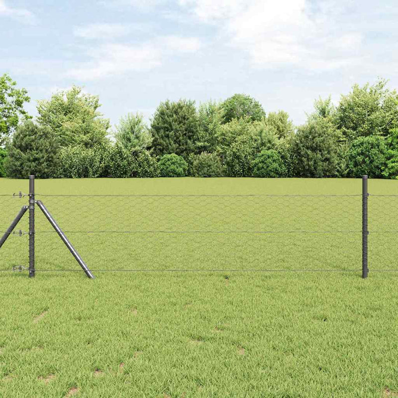 Gard hexagonal 0,8 x 100 m PVC Gri