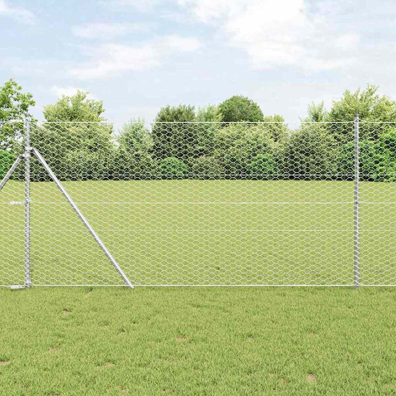 Gard hexagonal 1,2 x 100 m Oțel galvanizat Argintiu