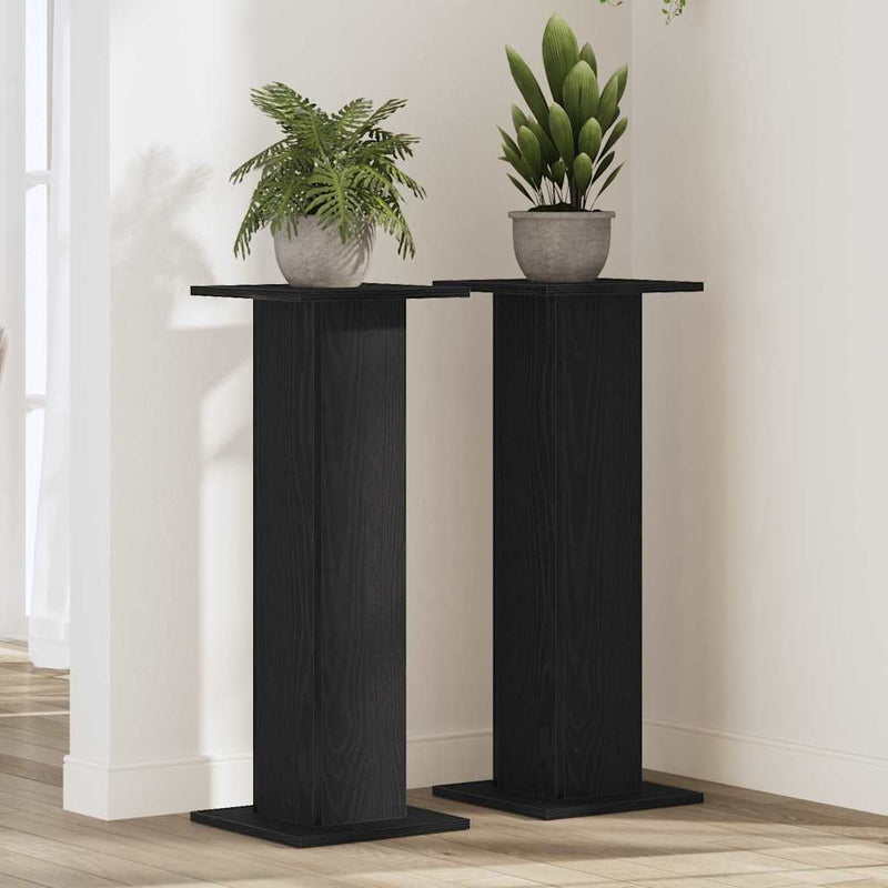 Suport pentru plante 2 buc. Stejar Negru 30 x 30 x 80 cm