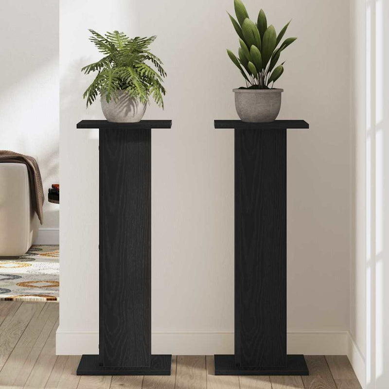 Suport pentru plante 2 buc. Stejar Negru 30 x 30 x 80 cm