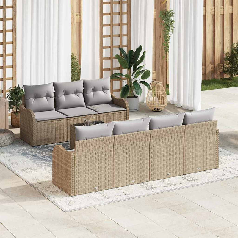 Set de canapele pentru grădină Bej 55 x 55 x 37 cm poliratan